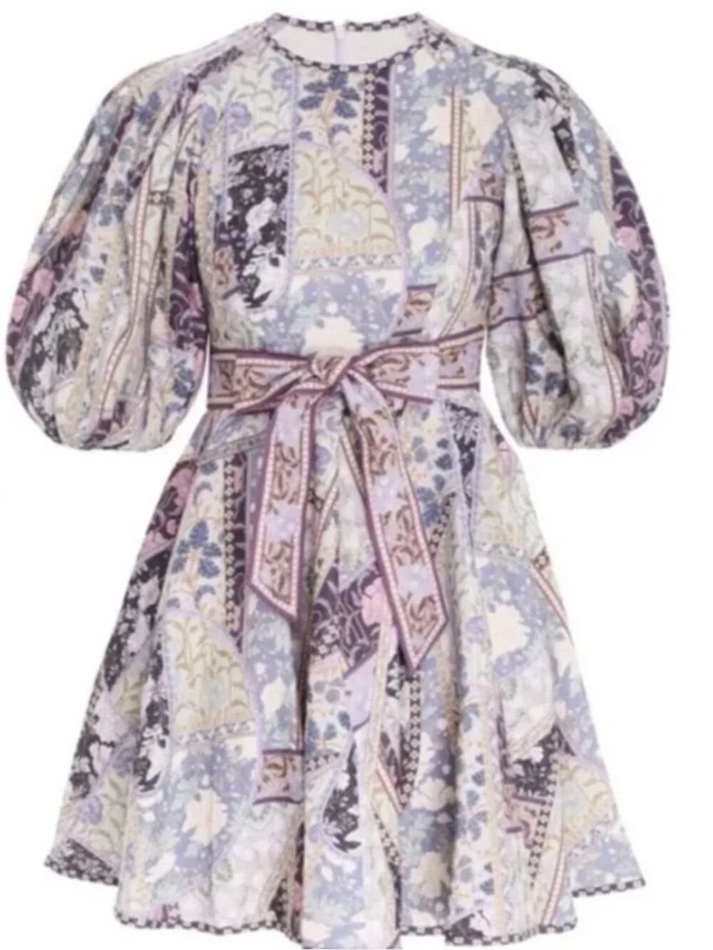 Zimmermann Celestial Mini Dress in Lavander Swirl Floral